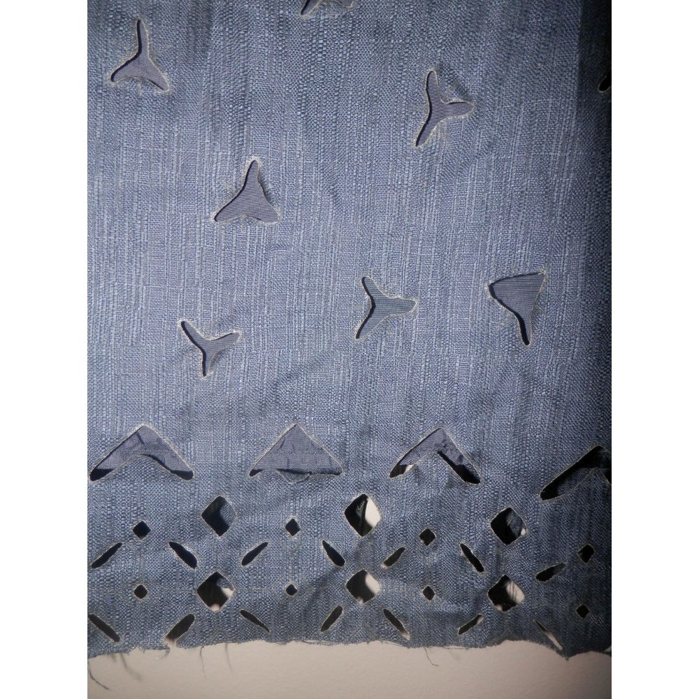 LAFAYETTE 148 Skirt 4 Navy Blue Cutouts Straight L - Picture 2 of 4